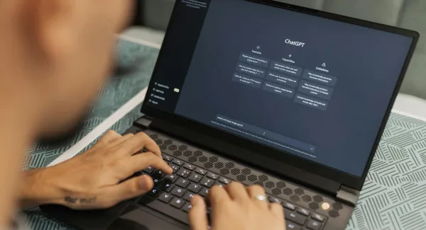 Man using ChatGPT