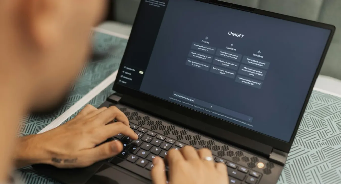 Man using ChatGPT